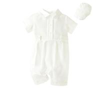 Lito Angels Abito da Battesimo con Cappello per Neonati Bambini, Taglia 6-9 Mesi, Bianco (Etichetta in Tessuto 6M)