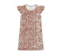 Lito Angels Abito da Festa con Paillettes per Bambine Piccole, Elegante e Brillante per Compleanno o Matrimonio, Oro Champagne età 5-6 Anni 116