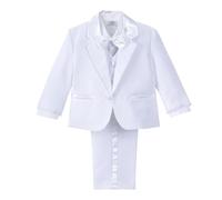 Lito Angels Completo Elegante per Bambino Bimbo, Smoking per Matrimonio Cerimonia Battesimo, Taglia 5-6 Anni, Bianco