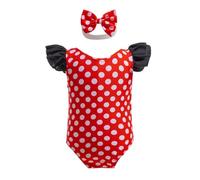 Lito Angels Costume da Bagno Mare Piscina Topolina con Cerchietto per Bimba Taglia 9-12 Mese