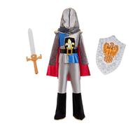 Lito Angels Costume da Cavaliere per Bambino con Mantello Spada Scudo Cintura Cappuccio per Ragazzi Halloween Carnevale Festa Medievale Festa Rinascimentale Recita Scolastica Età 5-6 Anni Taglia 116