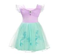 Lito Angels - Costume da Principessa Ariel per Bambine, Vestito Sirenetta per Festa di Compleanno, Gonna Tulle, Taglia 2-3 anni, Viola Verde 265