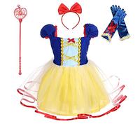 Lito Angels - Costume da Principessa in bianco neve per bambine, costume di Halloween, festa di compleanno, gonna in tulle con accessori per bambini 18-24 mesi 90
