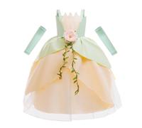 Lito Angels Costume da Principessa Rana per Bambina con Fiore, Ramo Decorativo e Manicotti Abito da Favola per Carnevale, Compleanno, Halloween Età 10-12 Anni