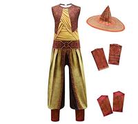 Lito Angels Costume da Raya e L'Ultimo Drago per Bambina, Tuta con Cappello di bambù, Abito da Festa, Taglia 5-6 Anni, Set B