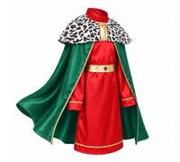 Lito Angels Costume da re per ragazzi Royal Robe Cape Belt Giornata | 3 pezzi abito reale, mantella con colletto a pois e cintura gioiello per la Giornata mondiale del libro