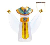 Lito Angels Costume di Cleopatra per Bambine Vestito da Regina Egizia con Accessori Travestimento Oro per Halloween Carnevale Recita Scolastica Età 7-9 Anni