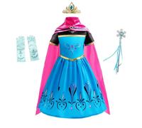 Lito Angels Costume Incoronazione con Mantello e Accessori Principessa per Bambina, Vestito da Regina delle Nevi Regno di Ghiaccio, Taglia 3-4 Anni