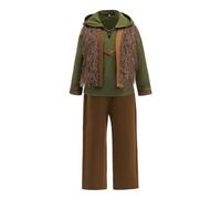 Lito Angels Costume Medievale per Bambino stile Cavaliere del Drago, Arciere della Foresta e Avventuriero Vichingo con Gilet in Peluche，Verde 8-9 Anni Taglia 134