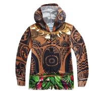 Lito Angels Costume Oceania per Bambino, Giacca Felpe con Zip e Cappuccio, Taglia 7-8 anni