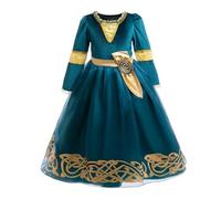 Lito Angels Costume Principessa Merida per Bambina 7-8 Anni Taglia 128 Vestito Medievale da Favola con Maniche Lunghe per Carnevale Halloween Natale Cosplay Festa Recita
