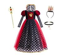 Lito Angels Costume Regina delle Carte per Bambina, Nero, 5-6 Anni 116