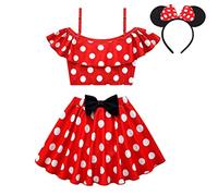 Lito Angels Mouse Costume da Bagno Mare Piscina Nuoto Tankini Due Pezzi con Cerchietto per Bambina Taglia 12-24 Mesi, Rosso (Etichetta in Tessuto 80)