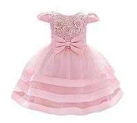 Lito Angels Neonate Abiti Matrimonio Flower Girl Dress Floreale Ricamato 6-12 Mesi Rosa 424