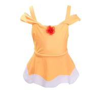 Lito Angels Principessa Bella Costume da Bagno Intero Abbigliamento Mare e Piscina per Bambina Taglia 6 Anni, Giallo