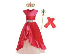 Lito Angels Principessa Elena Costume Vestito Abito da Festa di Compleanno con Accessori per Bambina Taglia 7-8 anni, Rosso (Etichetta in Tessuto 0L)