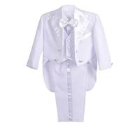 Lito Angels Smoking Bambino, Completo Elegante Matrimoni Paggetto Battesimo Cerimonia, Taglia 12-18 Mesi, Bianco