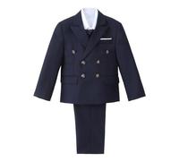 Lito Angels Smoking Blu Navy Completo Elegante per Bambino, Set 5 Pezzi (Gilet, Giacca, Camicia, Cravatta e Pantaloni) Taglia 2-3 Anni 92
