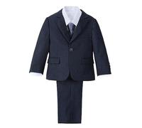 Lito Angels Smoking Blu Navy Completo Elegante per Ragazzo, Set 5 Pezzi (Giacca, Gilet, Camicia, Cravatta e Pantaloni) Taglia 6-7 Anni (Etichetta in Tessuto 07)