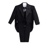 Lito Angels Smoking Neonato Bimbo, Completo Elegante Matrimoni Paggetto Cerimonia, Taglia 9 Mesi, Nero