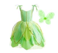 Lito Angels Trilli Tinkerbell Costume per Bambina, Vestito Fata Verde con Ali di Farfalla per Carnevale Feste, Taglia 18-24 mesi (Etichetta in Tessuto 80)