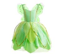 Lito Angels Trilli Tinkerbell Costume per Bambina, Vestito Fata Verde con Ali di Farfalla per Carnevale Feste, Taglia 2-3 anni (Etichetta in Tessuto 90)