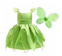 Lito Angels Trilli Tinkerbell Costume per Bambina, Vestito Fata Verde con Corona di Fiori, Taglia 4-5 anni