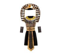 Lito Angels Vestito Costume da Faraone Egiziano Abito dell’Antico Egitto Re Tut in Nero e Oro per Carnevale per Bambino 5-7 Anni 122