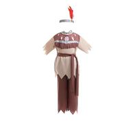 Lito Angels Vestito Costume da Nativo Americano Indiano con Fascia per Bambino Taglia 5-7 anni, Marrone (Etichetta in Tessuto 0L)