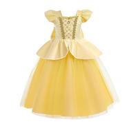 Lito Angels Vestito Costume da Principessa Bella e la Bestia per Ragazza Taglia 7-8 Anni, Giallo (Etichetta in Tessuto 140)