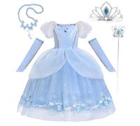 Lito Angels Vestito Costume da Principessa Cenerentola con Accessori e Guanto per Bambina per Carnevale, 2-3 Anni, Blu