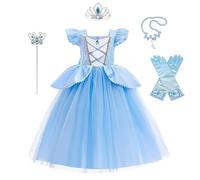 Lito Angels Vestito Costume da Principessa Cenerentola con Accessori per Bambina Taglia 4-5 Anni, Blu (Etichetta in Tessuto 120)