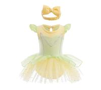 Lito Angels Vestito Costume da Principessa Tiana e il Ranocchio Body Tutina con Fascia per Bimba Taglia 0-3 mesi (Etichetta in Tessuto 50)