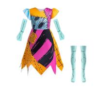 Lito Angels Vestito Costume da Ragazza patchwork Halloween Christmas con Accessori per Bambina Taglia 3-4 anni, Arancia (Etichetta in Tessuto 120)