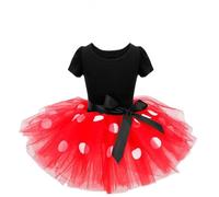 Lito Angels Vestito Costume da Topo Cartone per Bambina, con Orecchie Topo Cerchio per Capelli per Carnevale, Taglia 4-5 Anni, Rosso 261