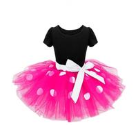 Lito Angels Vestito Costume da Topo Cartone per Bambina, con Orecchie Topo Cerchio per Capelli per Carnevale, Taglia 4-5 Anni, Rosa Caldo 261
