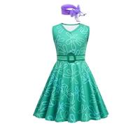 Lito Angels Vestito Costume Disgusto Disgust Carnevale Travestimento con Sciarpa e Cintura per Bambina Taglia 9-10 anni