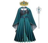 Lito Angels Vestito Costume Incoronazione Principessa Anna con Mantello e Accessori (Corona e Bacchetta) per Bambina, Taglia 12-14 Anni, Verde 291 (Etichetta in Tessuto 160)
