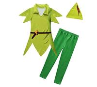 Lito Angels Vestito Costume Peter Pan con Cappello per Bambino Taglia 10-11 anni, Verde (Etichetta in Tessuto 150)
