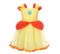 Lito Angels Vestito Costume Principessa Daisy per Bambina, Taglia 3-4 anni, giallo (Etichetta in Tessuto 120)