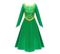 Lito Angels Vestito Costume Principessa Fiona Carnevale Travestimento per Bambina Taglia 7-8 anni, Verde