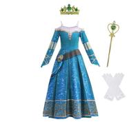Lito Angels Vestito Costume Principessa Merida con Accessori per Bambina Taglia 10-11 Anni, Blu (Etichetta in Tessuto 140)