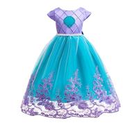 Lito Angels Vestito da principessa a sirena, da ragazza, vestito Ariel con gonna in tulle taglia 9 10 anni 140 per Natale, carnevale, Halloween, compleanno, festa scolastica