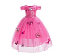 Lito Angels Vestito da Principessa Aurora Costume da Bella Addormentata per Bambina, Abito da Balla Festa di Fantasia, Taglia 2 Anni, Rosa Caldo