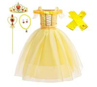 Lito Angels Vestito da Principessa Belle Costume la Bella e la Bestia con Accessori per Bambina Taglia 2 Anni, Giallo 068