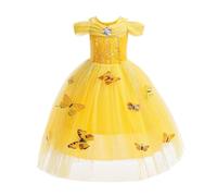 Lito Angels Vestito da Principessa Belle Costume la Bella e la Bestia per Bambina, Abito da Balla Festa di Fantasia, Taglia 18-24 Mesi, Giallo