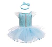 Lito Angels Vestito da Principessa Cenerentola Pagliaccetto per Bimba Bambina, Bebè Body Tutina con Fascia, Taglia 6-9 Mesi, Blu