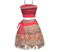 Lito Angels Vestito da Principessa con Collana per Bambina, Costume Oceania Completo di Top e Gonna, Taglia 11-12 Anni