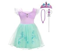 Lito Angels Vestito da Principessa Sirena con Accessori per Bambina, Costume Abito festa di compleanno, Taglia 6-7 anni 265