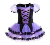 Lito Angels Vestito da tutù da danza classica per bambine, costume da ballerina principessa, gonna in tulle viola, abbigliamento da ballo per bambini, compleanno, vestito elegante, età 5-6 anni